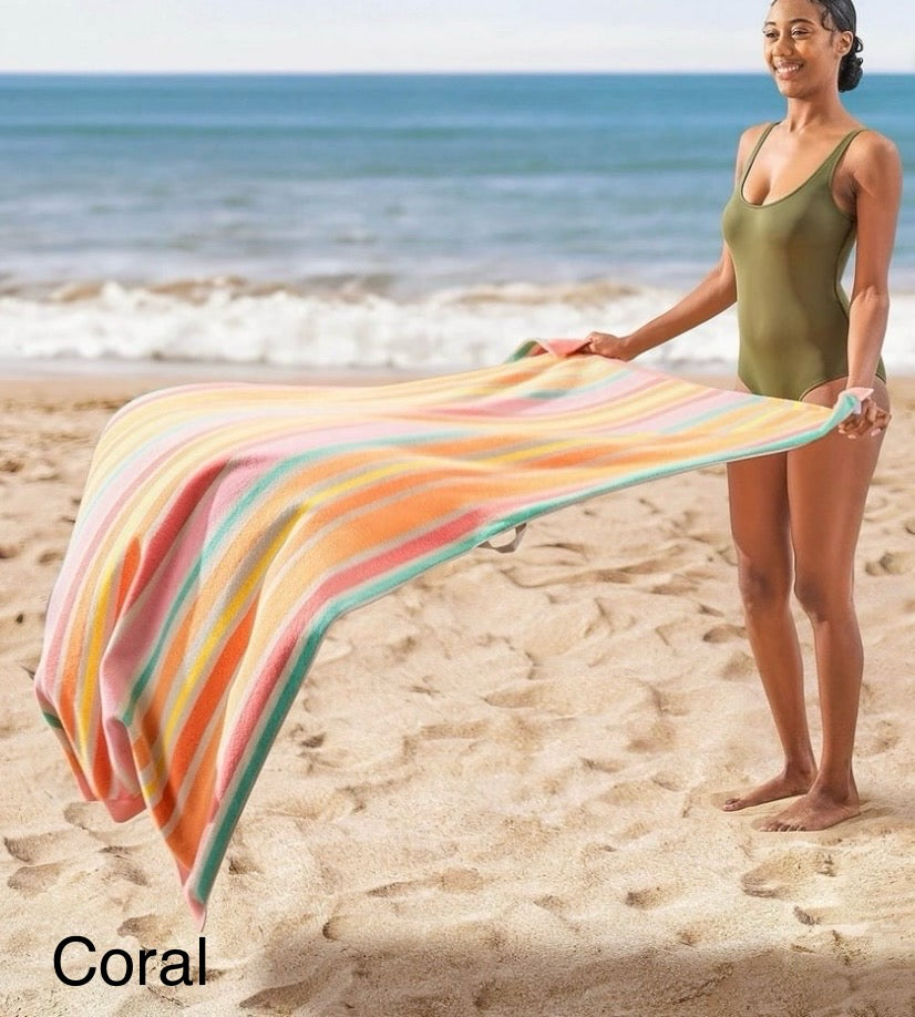Personalized Oversized Striped Towel