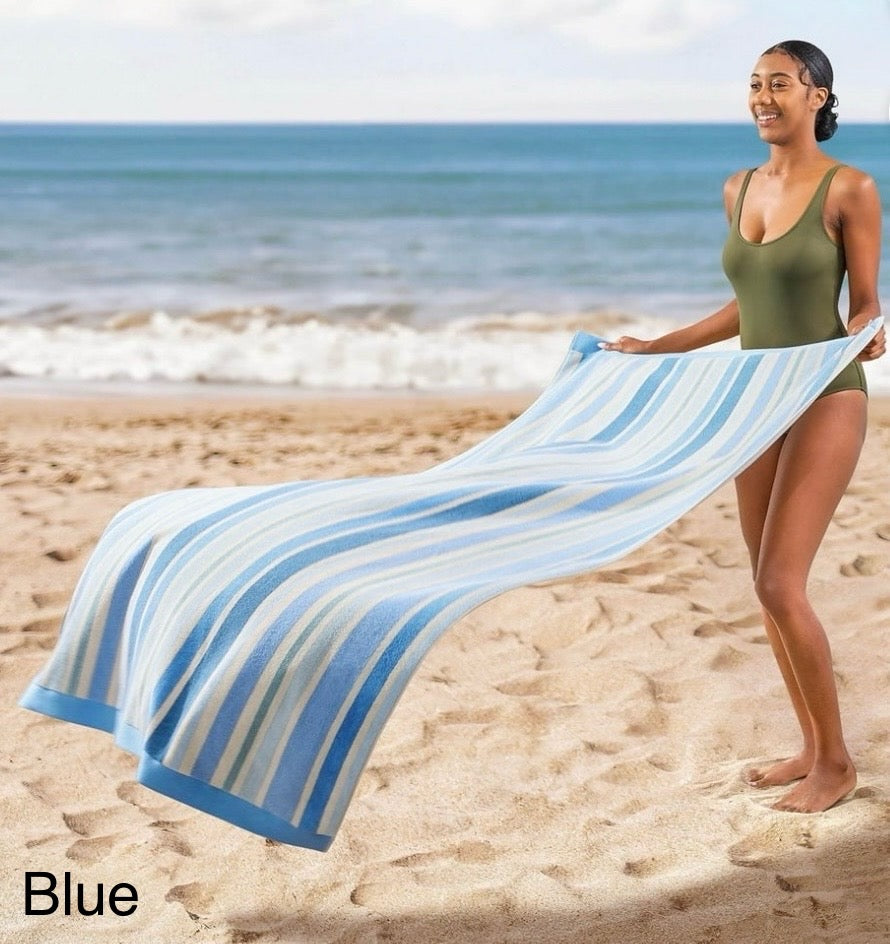 Personalized Oversized Striped Towel