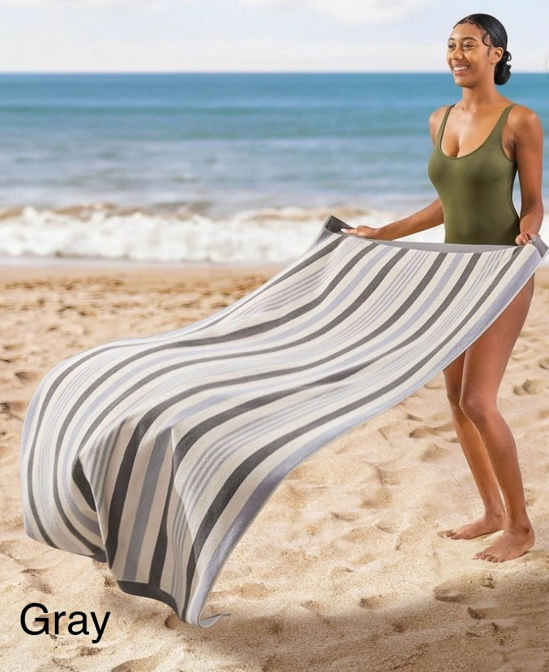 Personalized Oversized Striped Towel