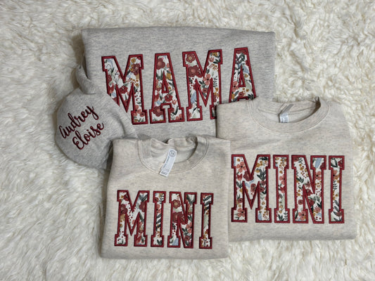 Red Floral Mama Crewneck