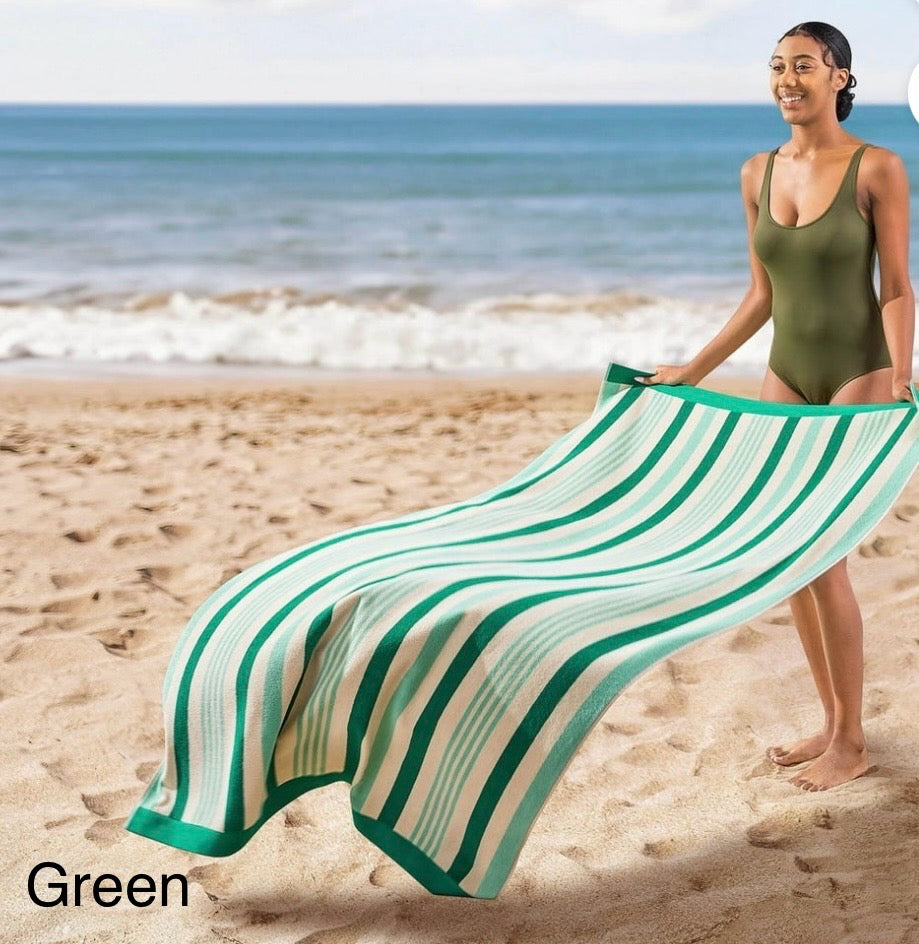 Personalized Oversized Striped Towel