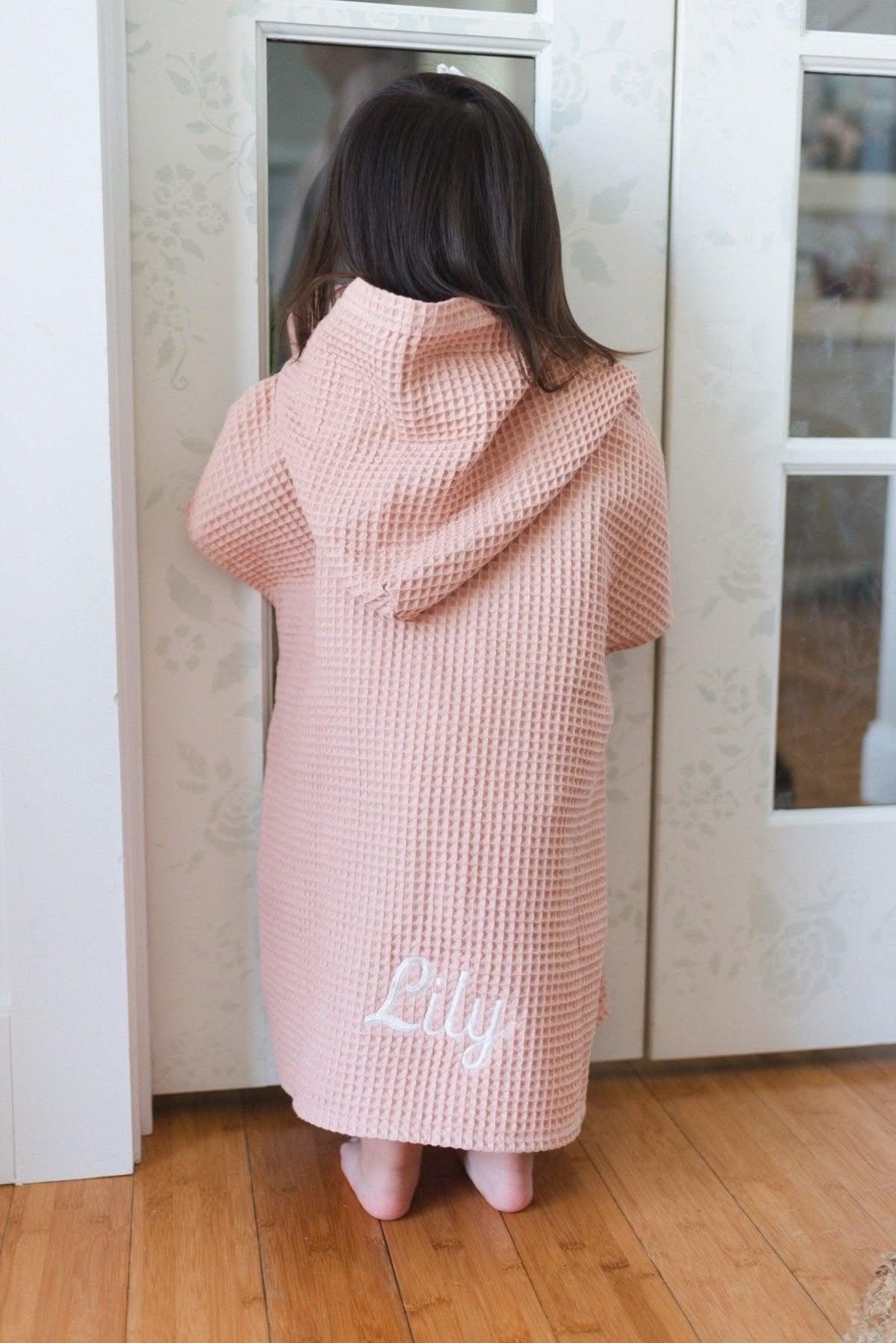 Waffle Hooded Towel Poncho