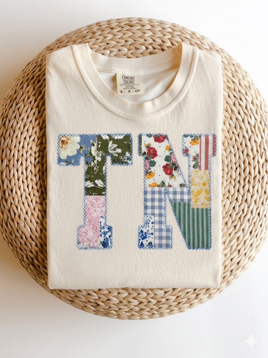TN Patchwork Applique T Shirt