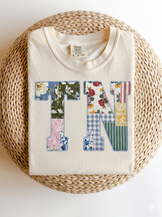 TN Patchwork Applique T Shirt